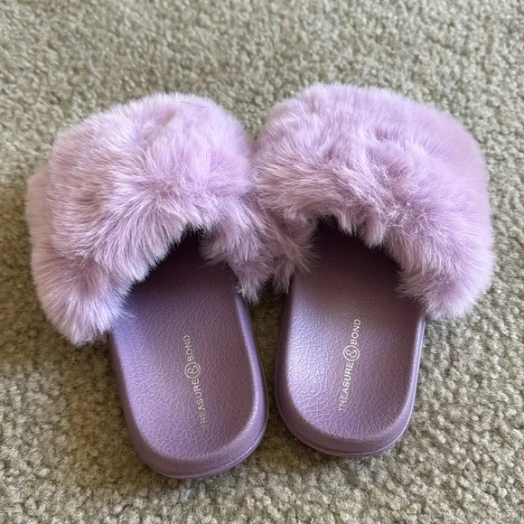 Kids purple fur slides - Picture 3 of 6